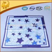 Ultimas Fashion Patterns Impresso Squares 100% Silk Star Satin Scarf Para Crianças